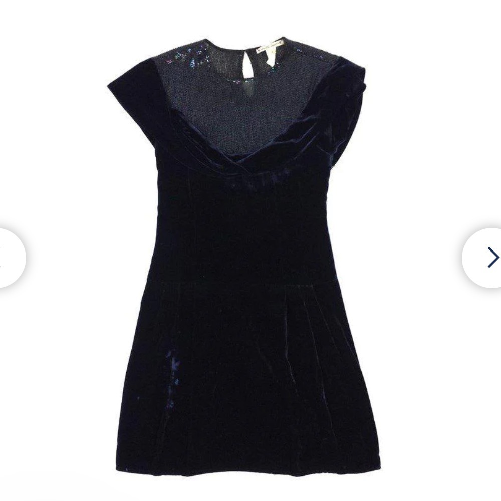Nanette Lepore navy velvet and sequin party dress